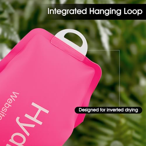 GUYI GYGYL Soft Flask, TPU Collapsible Soft Water Bottle for Hydration Pack, Running Vest, Leak-Proof Folding Water Bottle for Hiking Cycling Climbing Jogging-250ml Pink - color: 250ml Pink