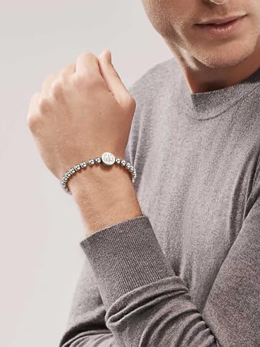 PROSTEEL Allah Bracelet, Muslim Islamic Jewelry Religious Islam Arabic God Charm Stainless Steel Beads Chain Bracelet, fits wrist from 5.9'' to 7.9'', Come with Box - color: 04 silver-beads chain