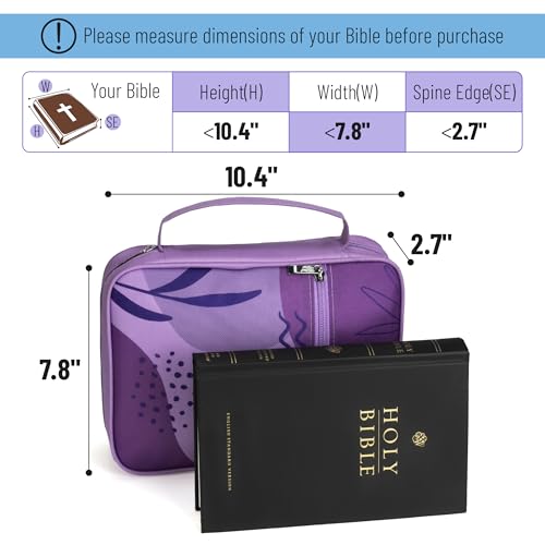 Mr. Pen- Bible Cover Case | Carrying Book Case with Durable Handle and Zippered Pocket, Bible Protective Church Bag for Men & Women, Christian Gifts - color: Lavender