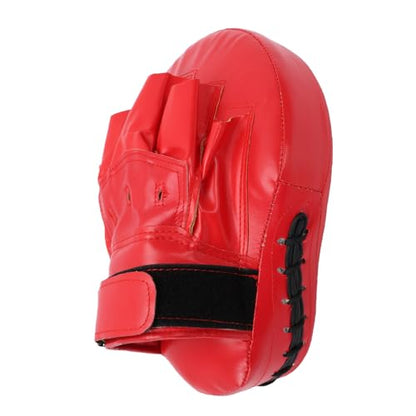 Diydeg Boxing Curved Focus Punching Mitts, PU Leather PU Leather Boxing Pad Set with Adjustable Strap, Training Hand Pads for Kickboxing Taekwondo Karate MMA Kids, Teens, Women - color: Red