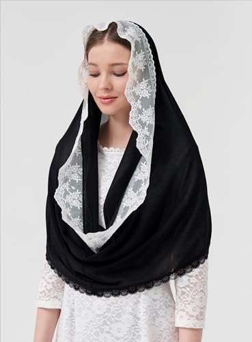 Leimandy Infinity Chapel Veil Hijab Scarf Head Wrap for Muslim V96 - color: Black