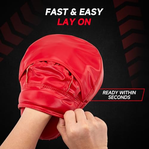 Boxing Pads Curved Focus Mitts, Training Pads,MMA Muay Thai Kickboxing Coaching Martial Arts Punching Hand Target Strike Shield & Boxing Mitts - color: Red