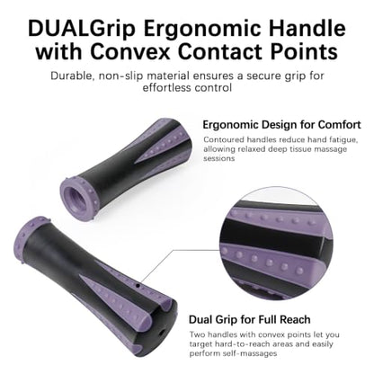 Muscle Roller Massage Roller Stick- (Dark Purple) | Lymphatic Drainage & Body Sculpting, Handheld Physical Therapy & Recovery Tool - color: Dark Purple