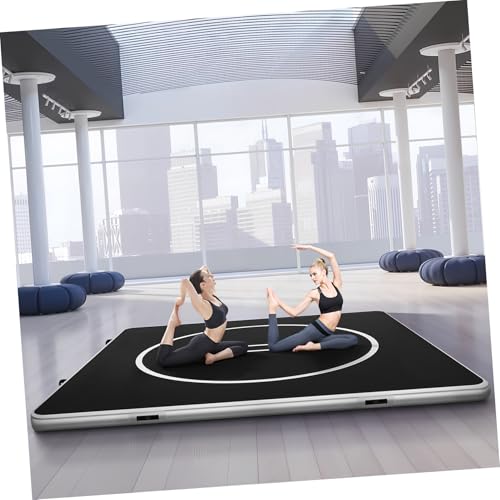 Inflatable Martial Arts Mat 10x10 FT, Portable Tumbling Mat | 4" Thick Foldable for Gymnastics, Wrestling, BJJ, Judo, Boxing, Home Training, PVC Air Mat, 15PSI