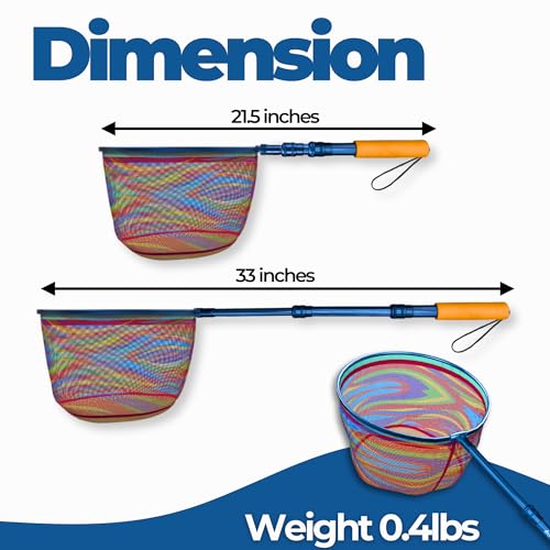 Kids Fishing Net - Extendable Telescopic Landing Net for Boy Girl Children Catching Small Fish Crab Shrimp Minnow Dragonfly Beach Pier Lake River Ocean - color: Style 1 (2 Pack, Blue + Blue)