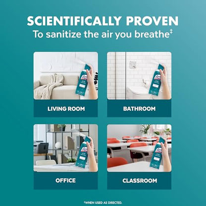 Lysol Air Sanitizer with Bacterial Odor Eliminator for Home & Office, Air Freshener Alternative, Simple Fresh Scent, 10 oz (Pack of 3) - size: 10 Ounce (Pack of 3)