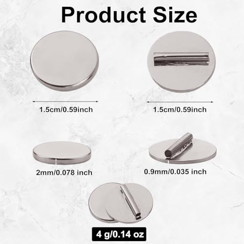 6pcs Mini Magnetic Brooch Pin Converter, Harm Free Clothing Magnet Buckle Magnet Metal Lapel Pin, Pin holder Magnet Almost Invisible Metal Pin Backs for Scarf Hijab Shawls Thin Fabric (Silver)