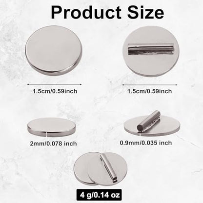 6pcs Mini Magnetic Brooch Pin Converter, Harm Free Clothing Magnet Buckle Magnet Metal Lapel Pin, Pin holder Magnet Almost Invisible Metal Pin Backs for Scarf Hijab Shawls Thin Fabric (Silver)