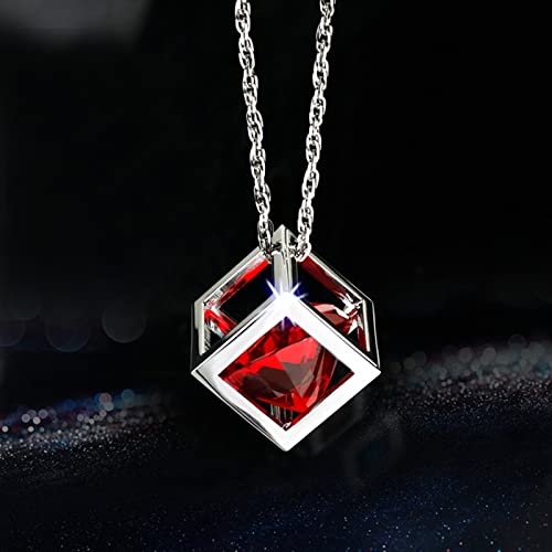 Bling Diamond Cube Car Rear View Mirror Charms, Crystal Rhinestone Cube Hanging Ornament for Automotive, Home Decor (Red) - color: Red