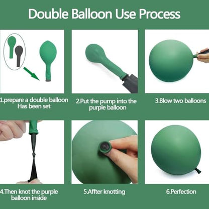 Pastel Green Balloon Garland Kit Different Sizes Double Stuffed Balloons Latex Sage Balloon Jungle Green Arch For Birthday Safari Baby Shower Gender Reveal Bridal Boho Party - color: Doubled Sage Green