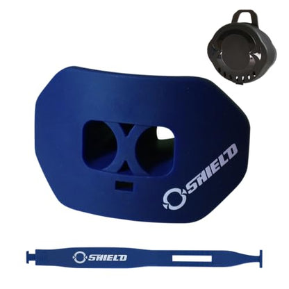O Shield Core Football Mouth Guard, Detachable Strap | Football Mouth Guard with Detachable Strap — No-Boil Ready Fit, BPA-Free, Brace-Friendly, Includes Carrying Case - color: Royal Blue