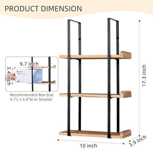 Glove Holder Dispenser for Wall Mount Wooden Metal Disposable Latex Glove Box Holder for Home Office, Lab and Garage, Tissue Wire Rack Wall-mounted for Kitchen Organizer Decor