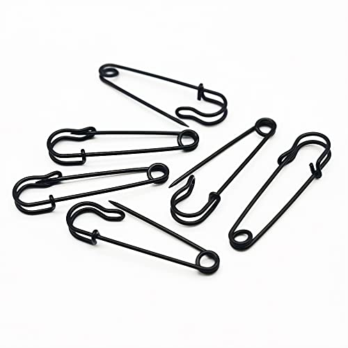 Safety Pins Brooches 2 inch/50mm Heavy Duty Blanket Pins for Blankets, Crafts, Kilts, Skirts, Sweaters, Shawls - 30 Pack (2 Inch/50mm, Black) - color: Black, size: 2 inch