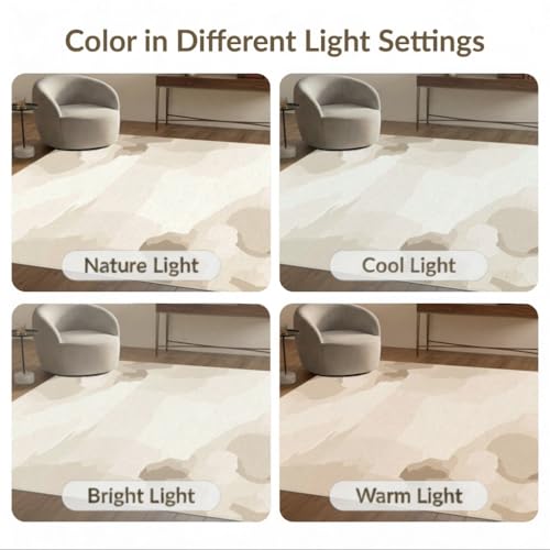 6'x9' Washable Abstract Gradient Area Rug, Taupe Foldable Non-Slip Large Carpet Foldable Easy Care Carpet for Queen Size Bedroom, Under Bed, Master Bedroom | Ref:1910383 - color: Beige/Pattern 11, size: 6' x 9' (Rectangular)