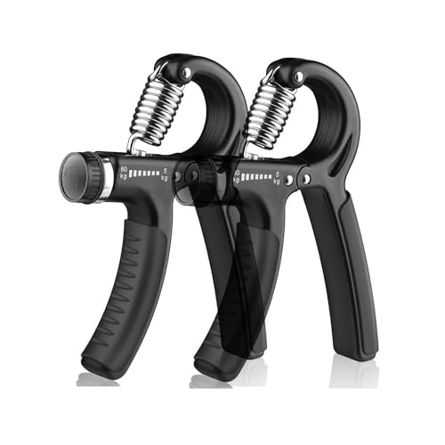 2 Pack Grip Strength Trainer, Hand Grip Exerciser Strengthener with Adjustable Resistance 11-132 Lbs (5-60kg), Forearm Strengthener Hand Exerciser for Musicians Athletes and Injury Recover