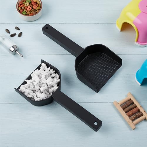 2Pcs Poop Scooper Cat Litter Scooper Small Holes 2mm for Rabbit Small Pets | 2.95 in × 5.9 in, Plastic Handle Fine Mesh Sifting Shovel for Guinea Pigs, Rabbits, Easy Waste Cleaning