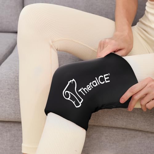 TheraICE Knee Ice Pack Wrap Compression Sleeve for Injuries | Reusable Gel Cold Packs Brace Plus Cold Wrap Recovery for Meniscus Tear, ACL Post Surgery, MCL Pain Relief Without Machine | Women & Men - size: Small/Medium, style: Original