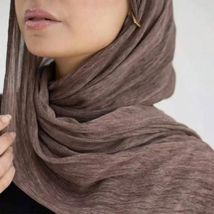 Crinkle Cotton Hijab, Soft Light and Breathable Hijab Scarf For Women, Suitable for All Seasons - color: Pink