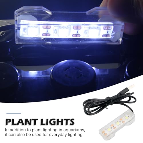 Aquarium Water Plant Light, Underwater Light for Aquarium Fish Tank Home Desktop Mini Decoration Soft LED Lamp with Connector