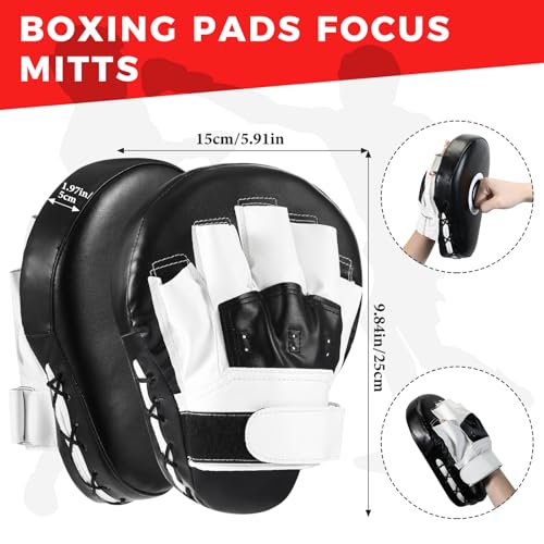 Simgoing 4 Pcs Boxing Pads Taekwondo Kick Pads Set Curved Focus Punching Mitts Martial Arts Kicking Targets Sparring Mat for Kids Men Women