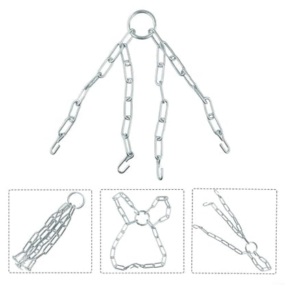 FABULETTA Zinc Galvanized Heavy Bag Chain for Boxing and MMA, 12 Inch Punching Bag Hanger with 4 S-Hooks, Rust Resistant Metal Replacement Chain for Home Gym Training Equipment