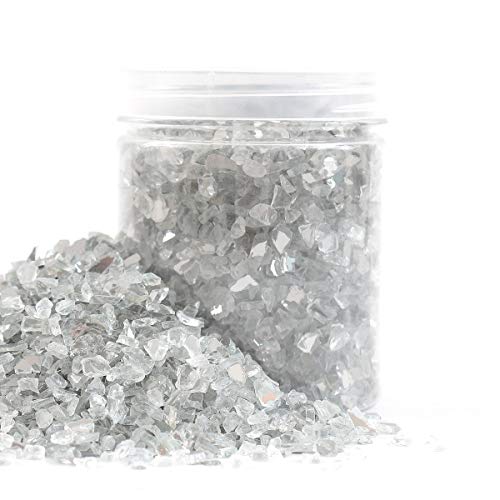 Shiny Stone High Luster Reflective Fire Glass Gravel,Fire Gems,Fire Drops,Fire Glass Pebbles Stones Beads Chips for Fire Pit Fish Tank Aquarium Garden,3-6mm 305g/0.67lb (Both Side Mirror) - color: Both Side Mirror