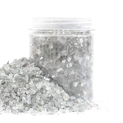 Shiny Stone High Luster Reflective Fire Glass Gravel,Fire Gems,Fire Drops,Fire Glass Pebbles Stones Beads Chips for Fire Pit Fish Tank Aquarium Garden,3-6mm 305g/0.67lb (Both Side Mirror) - color: Both Side Mirror