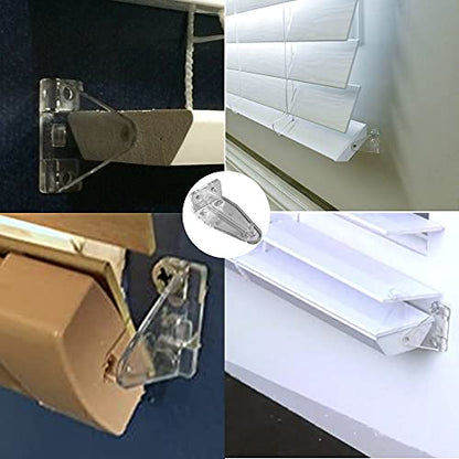 4pcs Hold Down Brackets with Screws Clear Color Bottom Rail Hold Clips for 1.5inch High Profile Blinds (4, 1.5inch) - size: 1.5inch