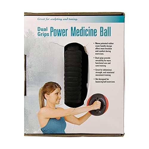AEROMAT Dual Grip Power Medicine Balls for Abdominal Training and Rotational Movements - 9" Diameter - Weights Color-Coded - style: 10 lbs - Black/Yellow