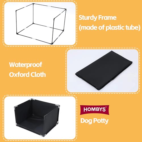 HOMBYS Dog Pee Pad Holder with High Walls, No-Spill Indoor Potty for Large Dogs, Foldable Puppy Litter Box, Patent Pending (25.2" Lx21.3 Wx15.7 H) - size: 25.2"Lx21.3"Wx15.7"H
