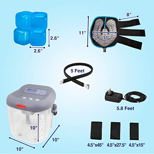 Circulating Cold Water Therapy Kit Gen 2 – Ice Machine with Universal Pad 3-Strap Wrap and 4 Cold Cubes (Arctic Ice Clear Kit)