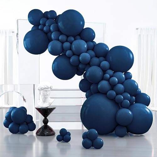 PartyWoo Navy Blue Balloons 127pcs Different Sizes of 36 18 12 10 5 Inch Dark Blue Balloon Arch Kit Garland for Graduation Wedding Sports Theme Boy Baby Shower Men Birthday Party Decorations Blue-Y72 - color: Blue-y72, size: 127PCS
