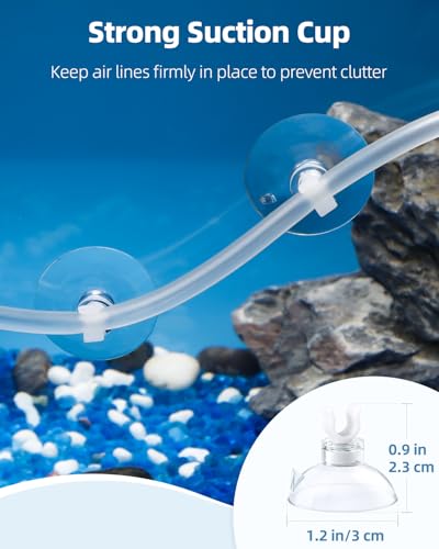 Pawfly 100 Feet Fish Tank Airline Tubing, Aquarium Tubing, Aquarium Air Pump Accessories Kit with Check Valves, Air Stones, Air Control Valves, Suction Cups and Connectors
