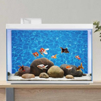 AWERT Vinyl 36x18 inches Underwater Aquarium Background Blue Ripped Water Fish Tank Background Swimming Pool Terrarium Background - size: 36x18in/90x45cm