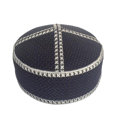 Men's Unisex Muslim Men Prayer Cap Ramadaan Cap Eid Cap Handmade Kufis Namaz Hat Beanie - color: Blue, size: Large