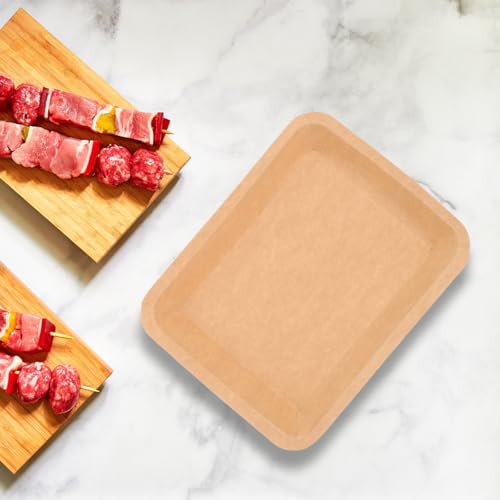 50 Pack Disposable Food Trays Crawfish Trays Paper Plates 8.14 X 6.49 X 0.98 in Oval Serving Platters for Seafood Crab Lobster Bbq Party Supplies