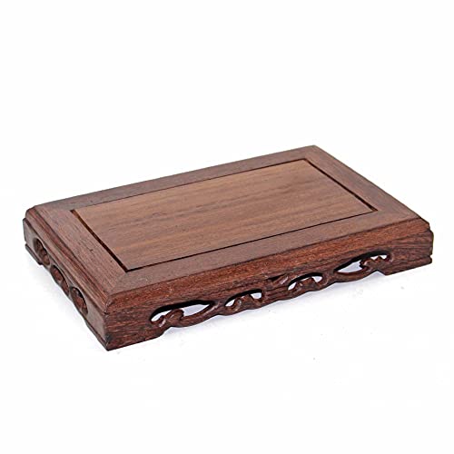 Oriental Furniture Solid Wood Base Rectangular Craft Pedestal - size: 6X3X1.4 in