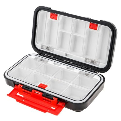Fishing Tackle Storage Box, Double Sided Waterproof, 16 Compartments, Fishing Lure Box Storage Containers (Black) - color: Black