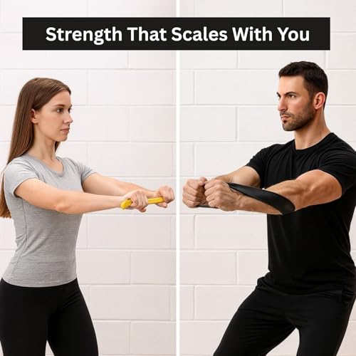 Full Body Workout Set, 7-Piece Resistance Bands, 5 Resistance Levels | TPE material power exercise bands without latex, 1 bag & 1 door anchor, for working out