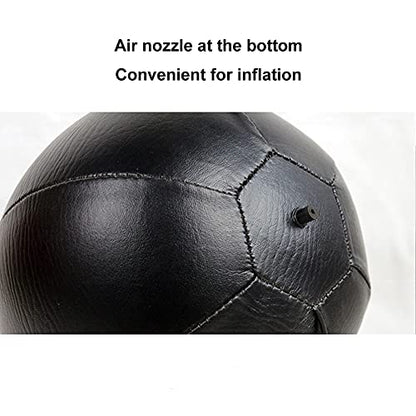 Boxing Speedbag Swivel Set with Black Leather Punching Ball & Pump - Professional MMA Speed Ball Boxing Punching Bag Muay Thai Exercise Equipment Kit