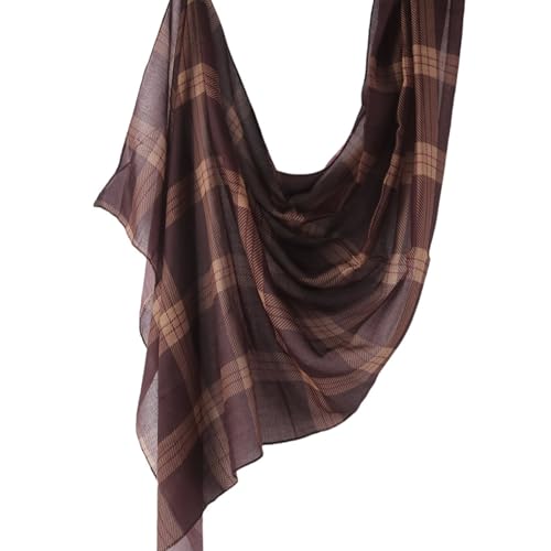 Hijab Scarf for Women Fashion Printed Modal Hijab Head Wrap Scarves Lightweight Long Scarf Shawls - color: Checkered Maroon