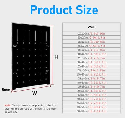 Aquarium Divider - Acrylic Isolation Board with Suction Cups for Fish Breeding and Separation, 38x30cm (15x11.8in) - Perfect Fish Tank Partition Solution - size: 38x30cm/15x11.8in