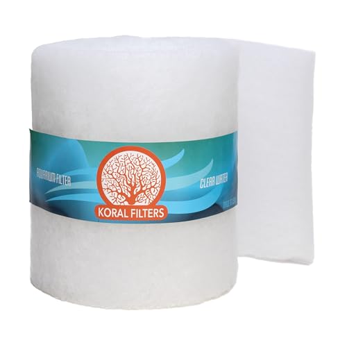 Premium Aquarium Filter Media Pad - Cut-to-Fit Roll, Fresh and Saltwater Safe, Blue & Dye-Free Options, Made in USA (Dye Free, 12"x72" (6 ft) x 0.75) - color: Dye-Free White, size: 6ft