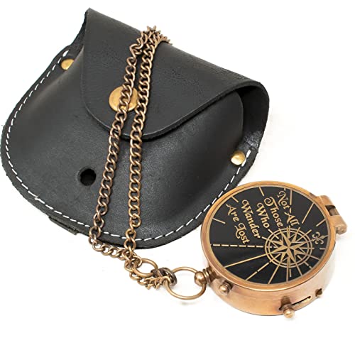 Engraved Personalized Inscription Antique Brass Compass Engraved with Leather Case Son Mom Children Gift Baptism Birthday Easter Decor - style: Not All Those.....