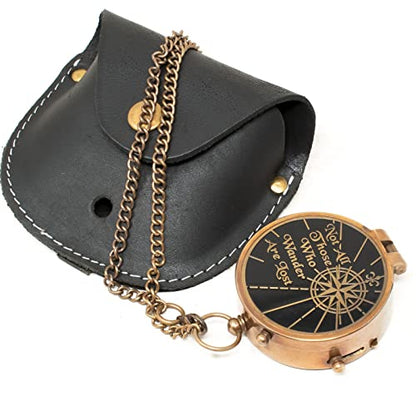 Engraved Personalized Inscription Antique Brass Compass Engraved with Leather Case Son Mom Children Gift Baptism Birthday Easter Decor - style: Not All Those.....