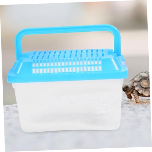SUPVOX Small Portable Fish Tank Breathable Lid Handheld Turtle Box for Reptiles and Pet Transport Lightweight Transparent Aquarium for Outdoor Use
