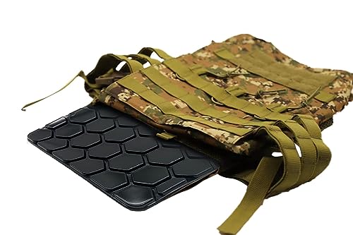 Tactical Airsoft Plates Non-Newtonian Vest Inner Liner Shock Plates Boxing Body Protector Back Thoracic protection - color: Black