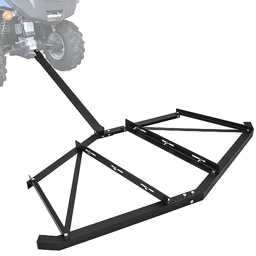 Garvee Heavy-Duty 66" Driveway Drag Grader, w/ 3 Sets Adjustable Bolts & 2 Reinforced Steel Bars, Tow-Behind Harrow with Pin Hitch, Least 100lbs - color: Black 66in