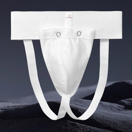 Shock Absorption Groin Guard for Men Boxing Sparring Jockstrap Abdominal Protectors Grappling Gear Breathable - size: Small