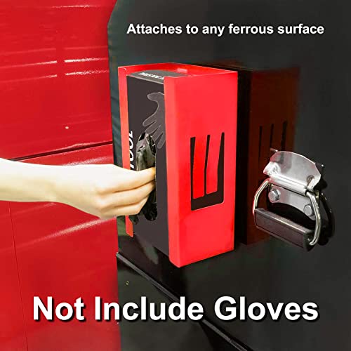 CASOMAN 2-Pack Magnetic Glove & Tissue Dispenser, Black & Red, 8LB Capacity, Wall Mount, Glove Box Holder - color: 2pcs (Red&black)